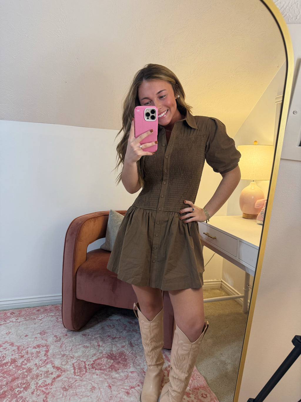 Hazel Nut Swirl Mini Dress