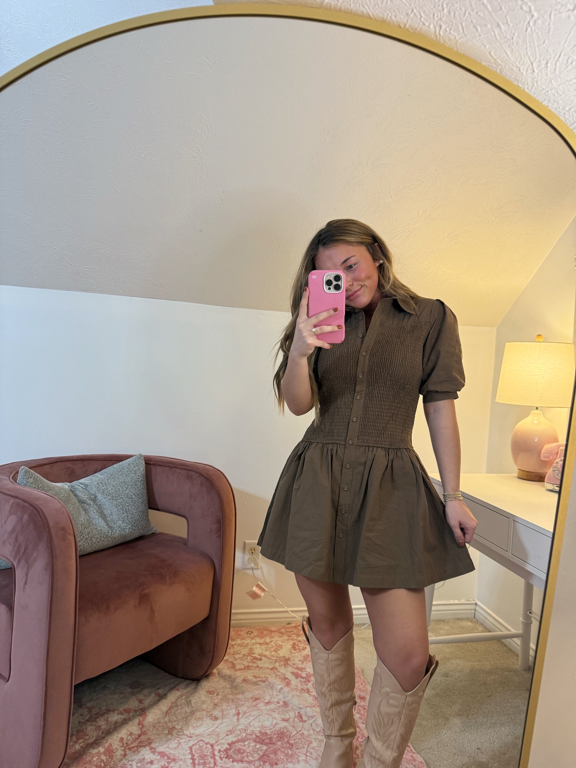 Hazel Nut Swirl Mini Dress