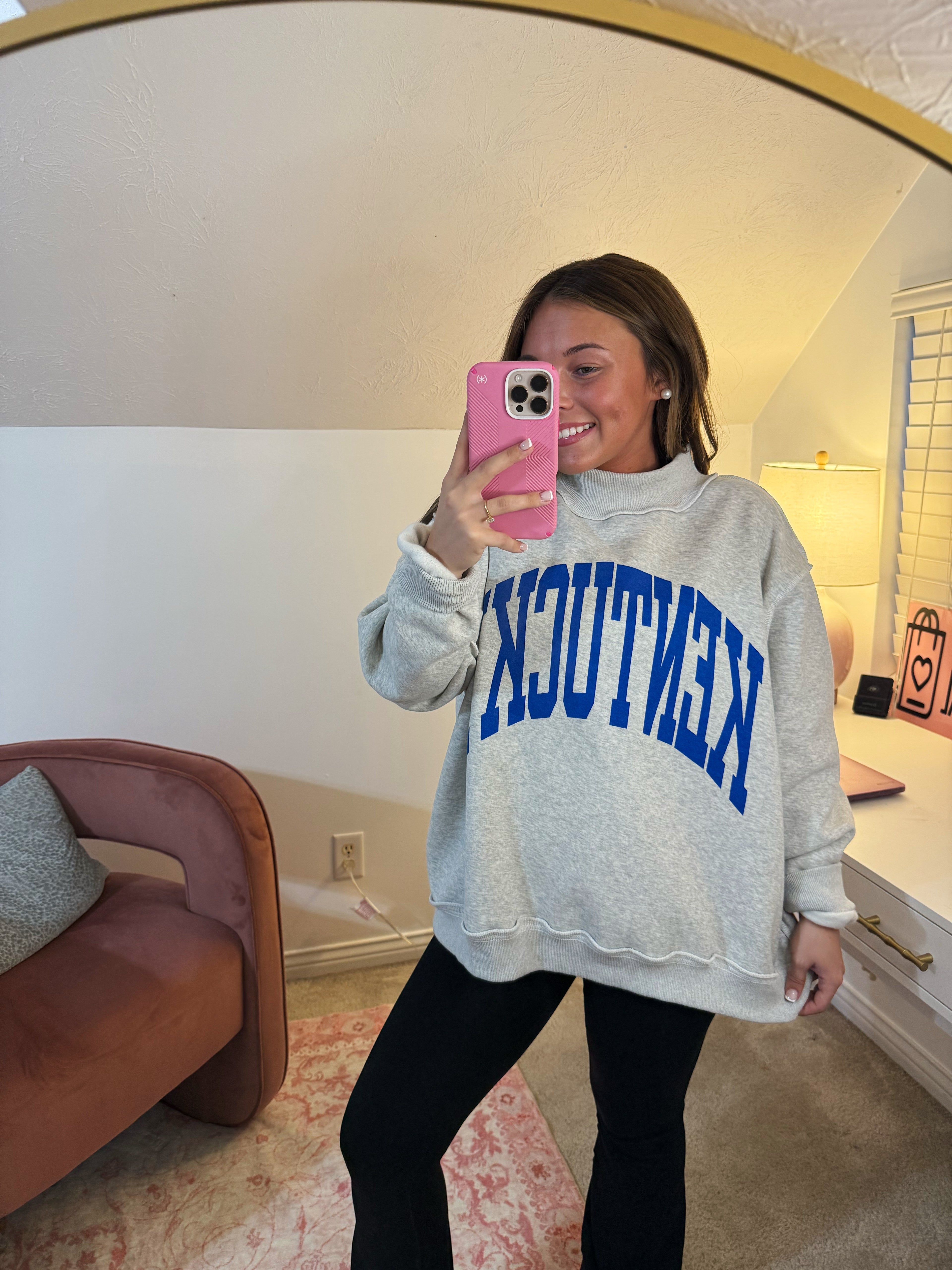 Kentucky X KY Mockneck Sweatshirt - Grey
